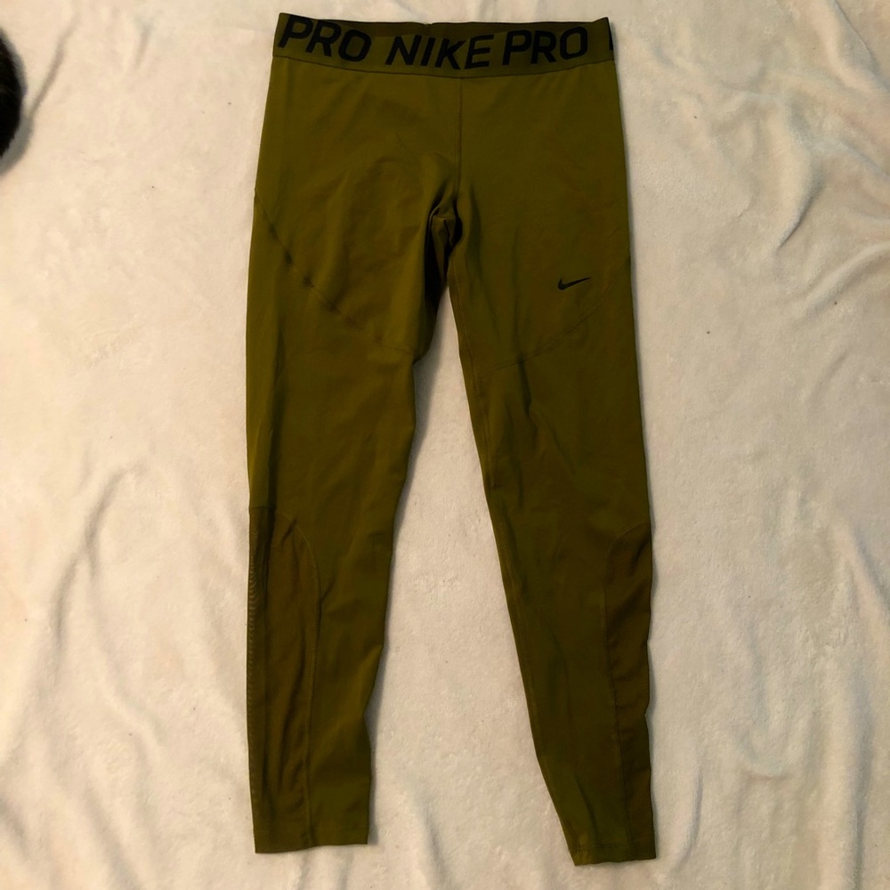 Mens Green Nike Pro workout tights